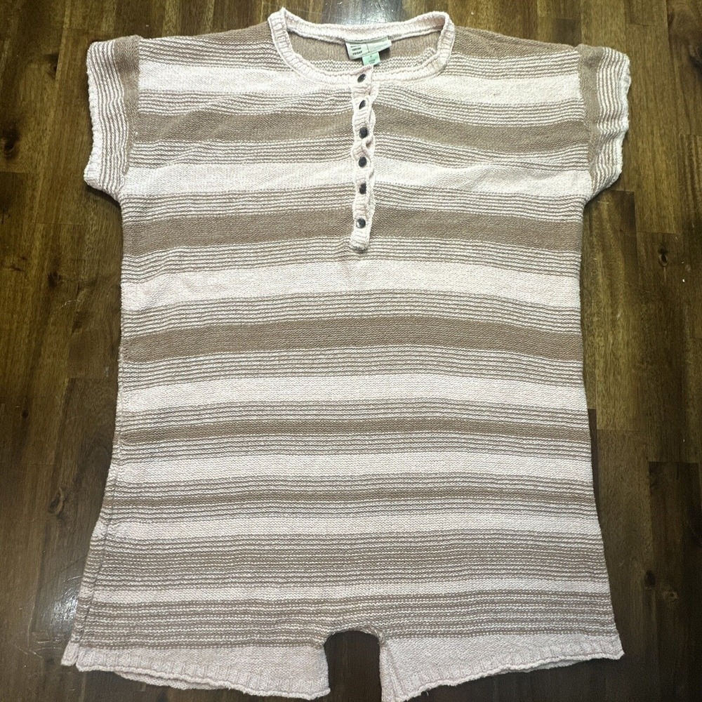 Saturday Sunday Anthropologie Romper Women's M Button Up Short Sleeve One Piece
